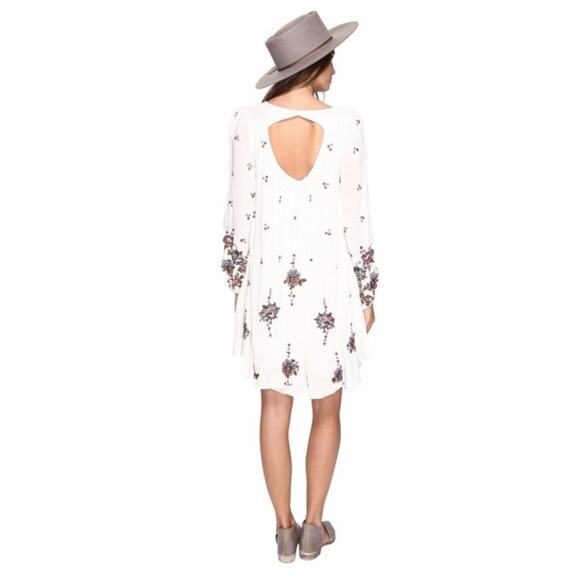 Free People Oxford Floral Embroidered Mini Dress in "Cream Combo" - Picture 2 of 5